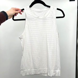 Lululemon White High Neck Mesh Tank Top 6